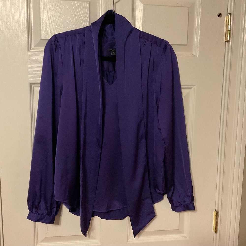 Two Ann Taylor tie neck blouses size medium